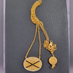 Frieda Rothman gold plated sterling oval X necklace